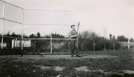 Unidentified boy playing baseball in Bullen Park