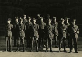 B.C. Provincial Police officers on steps of Christ Church Cathedral