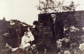 Stewarts in their Garden at 511 Constance Avenue