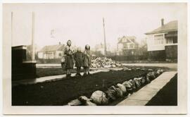 Stockley and Hay families in front of Stockley home at 476 Sturdee Street