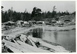 First Nations village on shoreline