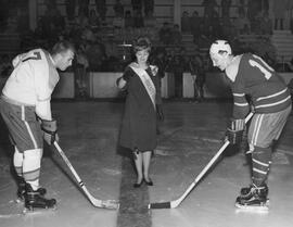 Ceremonial Hockey Face-off with Miss Hockey Queen