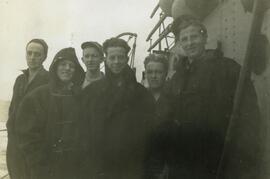 Group of sailors on ship