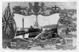 View of ship in drydock