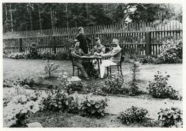 Group of military personnel in garden