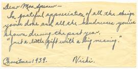Letter from Vicki