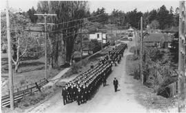 Members of the Navy Marching on Esquimalt Road