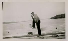 Gerry Bishop, Yarrows employee, at Francois Lake