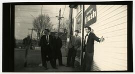 Group outside Bull Dog's Cafe