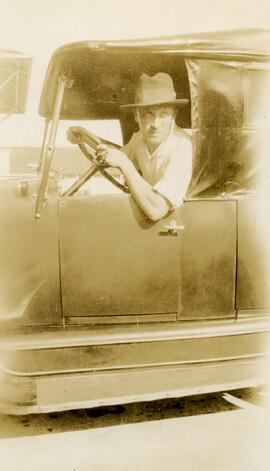 Man driving truck